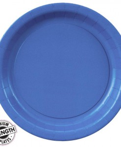 True Blue (Blue) Paper Dessert Plates (24 count)
