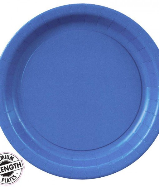 True Blue (Blue) Paper Dessert Plates (24 count)