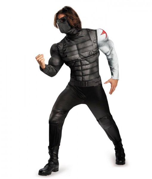 Captain America The Winter Soldier - Winter Soldier Muscle Chest Plus Size Costume