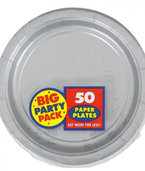 Silver Big Party Pack - Dessert Plates (50 count)