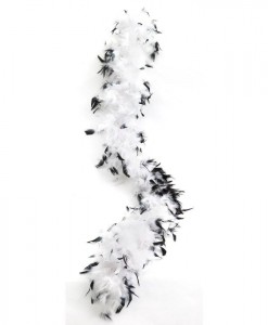 Black White Adult Feather Boa