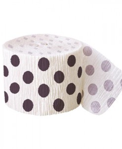Black and White Dots Crepe Paper