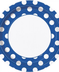Blue and White Dots Dinner Plates (8)
