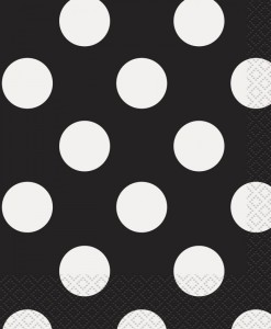 Black and White Dots Lunch Napkins (16)