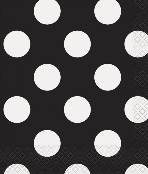 Black and White Dots Lunch Napkins (16)