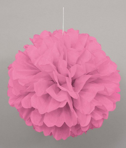 Pink Hanging Puff Ball