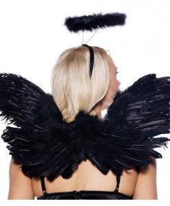 Black Deluxe Feather Angel Accessory Kit (Adult)