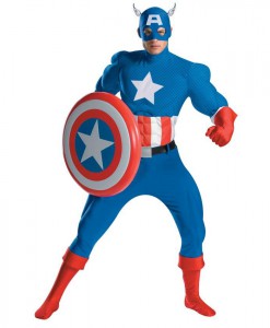 Captain America Deluxe Adult Muscle Costume