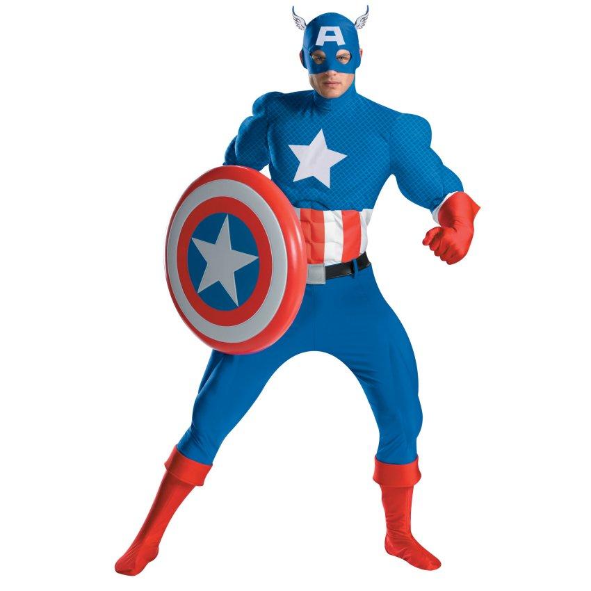 Captain America Deluxe Adult Muscle Costume Halloween Costume Ideas 2024