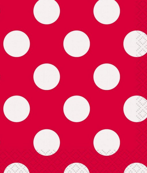 Red and White Dots Beverage Napkins (16)