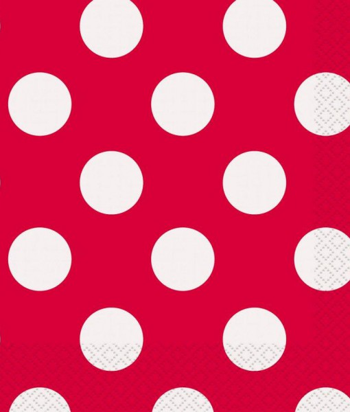 Red and White Dots Lunch Napkins (16)