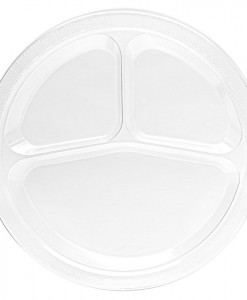 Clear Plastic Divided Dinner Plates (20 count)