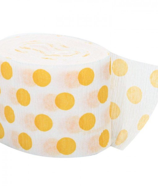 Yellow and White Dots Crepe Paper