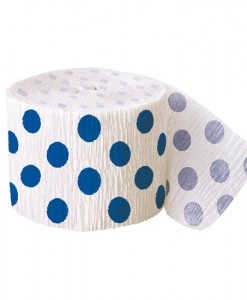 Blue and White Dots Crepe Paper