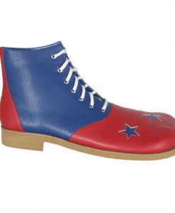 Red And Blue With Stars Clown Adult Shoes