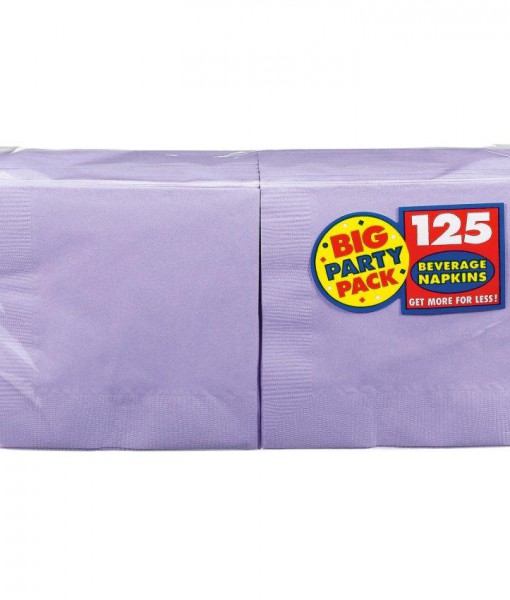 Lavender Big Party Pack - Beverage Napkins (125 count)
