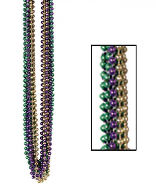 Mardi Gras Small Round Beads (12 count)