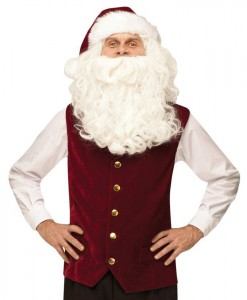 Velvet Santa Vest Hat Adult Costume