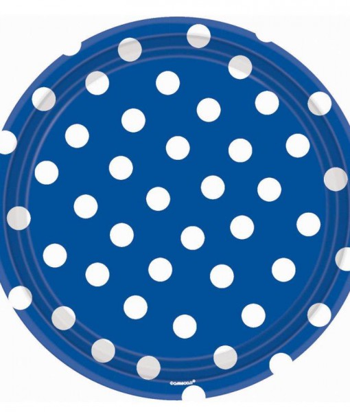 Blue Polka Dot Banquet Dinner Plates (18 count)