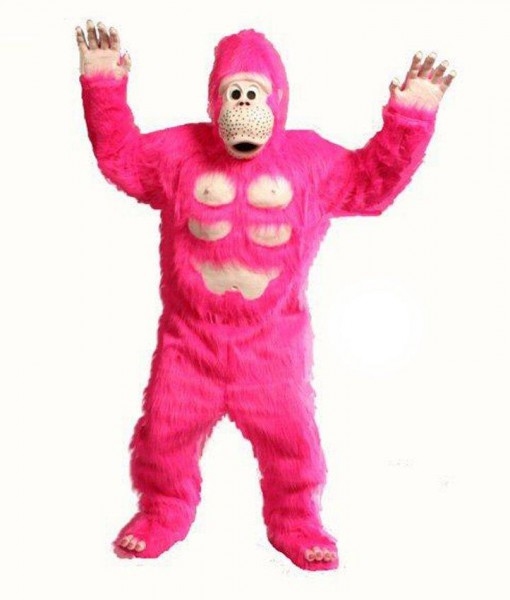 Comic Gorilla (Pink) Mascot Adult Costume