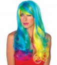 Prism Long Wavy Rainbow Adult Wig