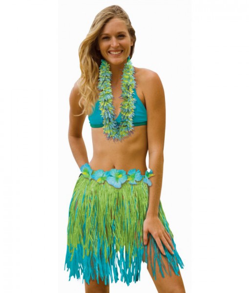 Adult 31 Two Tone Blue / Green Grass Skirt
