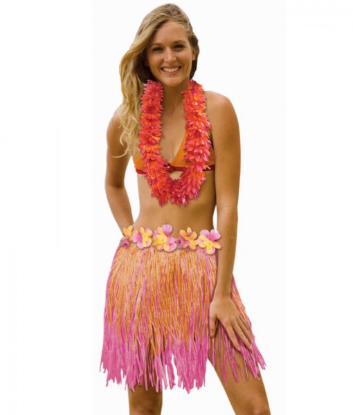 Adult 31 Two Tone Pink / Orange Hula Skirt
