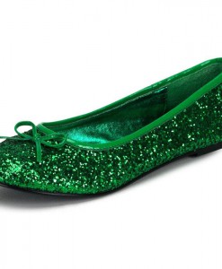 Glitter Green Flat Adult Shoes